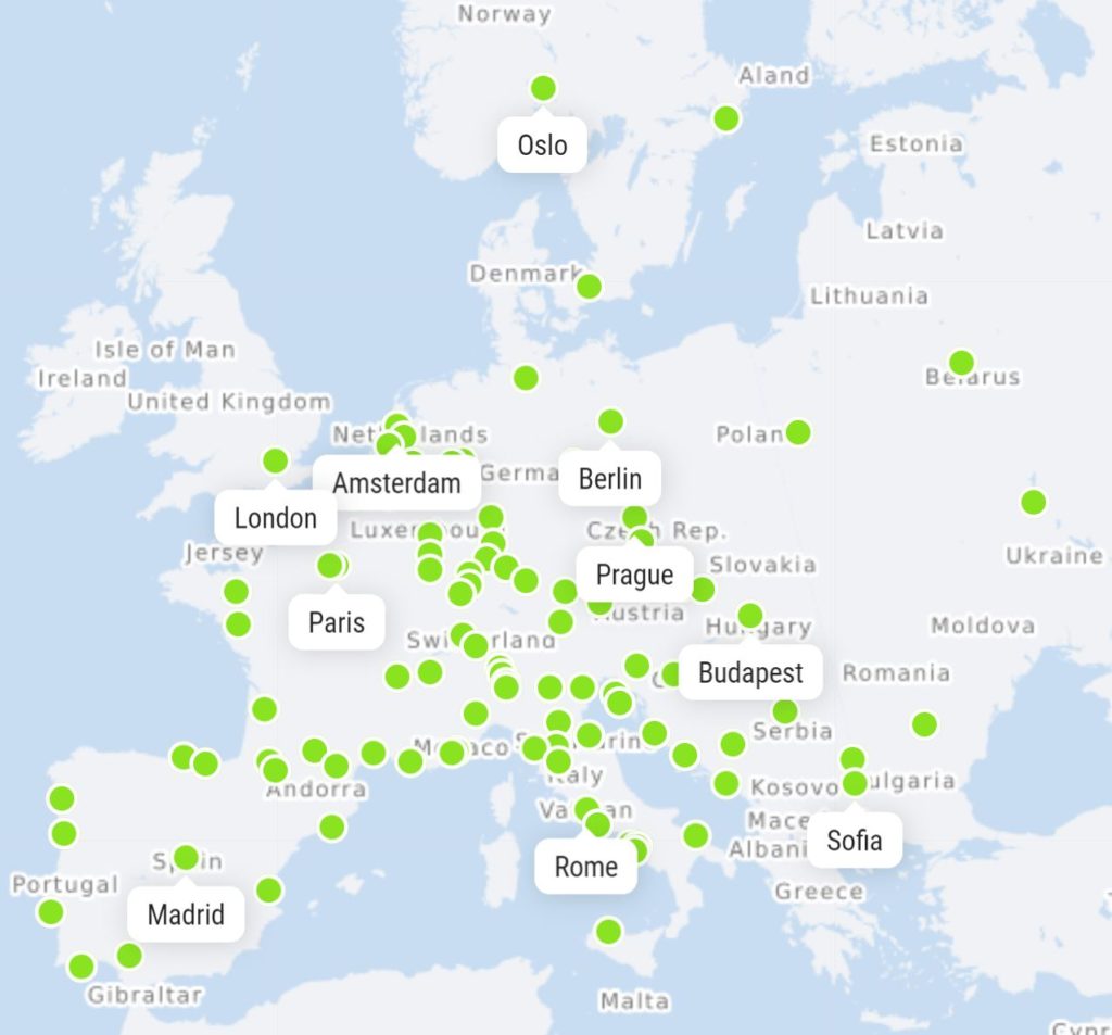 mapa de rotas flixbus 1024x953 - Ônibus na Europa: Flixbus e todas cias de ônibus low cost